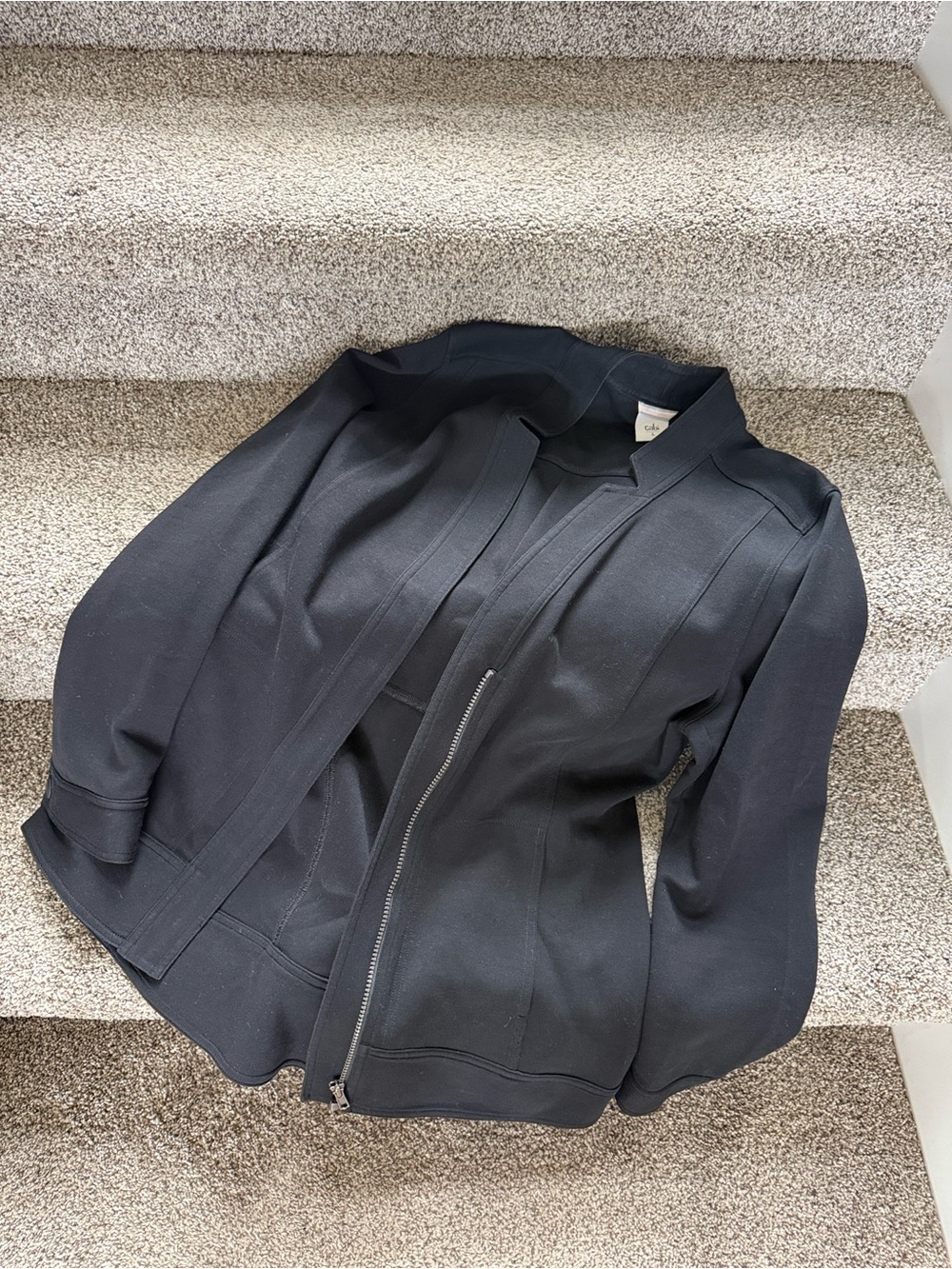 CAbi Around The Clock Full Zip Jacket Black Moto Blazer 5480 L